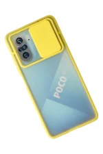 Newface Xiaomi Poco F3 Kılıf Palm Buzlu Kamera Sürgülü Silikon - Sarı - Görsel 2