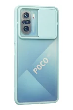 Newface Xiaomi Poco F3 Kılıf Palm Buzlu Kamera Sürgülü Silikon - Turkuaz - Görsel 3