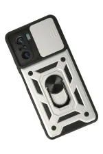 Newface Xiaomi Poco F3 Kılıf Pars Lens Yüzüklü Silikon - Gümüş - Görsel 2