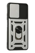 Newface Xiaomi Poco F3 Kılıf Pars Lens Yüzüklü Silikon - Gümüş - Görsel 3