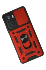 Newface Xiaomi Poco F3 Kılıf Pars Lens Yüzüklü Silikon - Kırmızı - Görsel 2