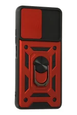 Newface Xiaomi Poco F3 Kılıf Pars Lens Yüzüklü Silikon - Kırmızı - Görsel 3