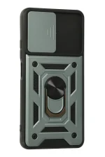 Newface Xiaomi Poco F3 Kılıf Pars Lens Yüzüklü Silikon - Yeşil - Görsel 3