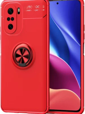 Newface Xiaomi Poco F3 Kılıf Range Yüzüklü Silikon - Kırmızı