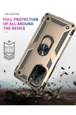 Newface Xiaomi Poco F3 Kılıf Sofya Yüzüklü Silikon Kapak - Gold - Görsel 7