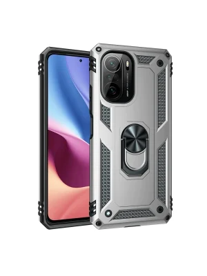 Newface Xiaomi Poco F3 Kılıf Sofya Yüzüklü Silikon Kapak - Gümüş