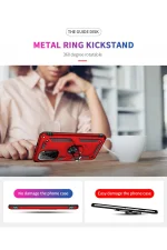 Newface Xiaomi Poco F3 Kılıf Sofya Yüzüklü Silikon Kapak - Kırmızı - Görsel 4