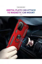 Newface Xiaomi Poco F3 Kılıf Sofya Yüzüklü Silikon Kapak - Kırmızı - Görsel 6