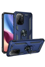 Newface Xiaomi Poco F3 Kılıf Sofya Yüzüklü Silikon Kapak - Lacivert - Görsel 2