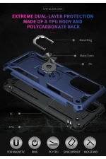 Newface Xiaomi Poco F3 Kılıf Sofya Yüzüklü Silikon Kapak - Lacivert - Görsel 5