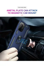 Newface Xiaomi Poco F3 Kılıf Sofya Yüzüklü Silikon Kapak - Lacivert - Görsel 6