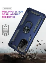 Newface Xiaomi Poco F3 Kılıf Sofya Yüzüklü Silikon Kapak - Lacivert - Görsel 7
