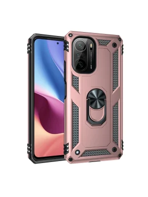 Newface Xiaomi Poco F3 Kılıf Sofya Yüzüklü Silikon Kapak - Rose