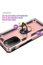 Newface Xiaomi Poco F3 Kılıf Sofya Yüzüklü Silikon Kapak - Rose - Görsel 8