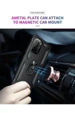 Newface Xiaomi Poco F3 Kılıf Sofya Yüzüklü Silikon Kapak - Siyah - Görsel 6