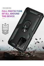 Newface Xiaomi Poco F3 Kılıf Sofya Yüzüklü Silikon Kapak - Siyah - Görsel 7
