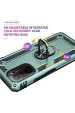 Newface Xiaomi Poco F3 Kılıf Sofya Yüzüklü Silikon Kapak - Yeşil - Görsel 8