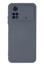 Newface Xiaomi Poco M4 Pro 4G Kılıf Nano içi Kadife Silikon - Gri