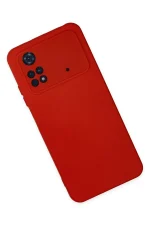 Newface Xiaomi Poco M4 Pro 4G Kılıf Nano içi Kadife Silikon - Kırmızı - Görsel 2