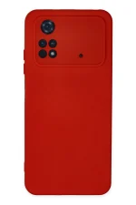 Newface Xiaomi Poco M4 Pro 4G Kılıf Nano içi Kadife Silikon - Kırmızı