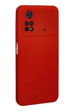 Newface Xiaomi Poco M4 Pro 4G Kılıf Nano içi Kadife Silikon - Kırmızı - Görsel 3