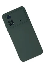 Newface Xiaomi Poco M4 Pro 4G Kılıf Nano içi Kadife Silikon - Koyu Yeşil - Görsel 2