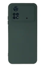 Newface Xiaomi Poco M4 Pro 4G Kılıf Nano içi Kadife Silikon - Koyu Yeşil