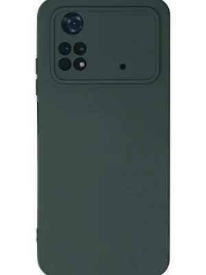 Newface Xiaomi Poco M4 Pro 4G Kılıf Nano içi Kadife Silikon - Koyu Yeşil
