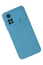 Newface Xiaomi Poco M4 Pro 4G Kılıf Nano içi Kadife Silikon - Mavi - Görsel 2