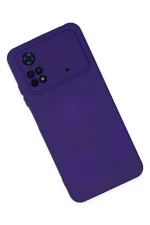 Newface Xiaomi Poco M4 Pro 4G Kılıf Nano içi Kadife Silikon - Mor - Görsel 2