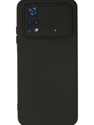 Newface Xiaomi Poco M4 Pro 4G Kılıf Nano içi Kadife Silikon - Siyah