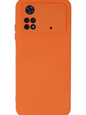 Newface Xiaomi Poco M4 Pro 4G Kılıf Nano içi Kadife Silikon - Turuncu