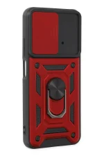 Newface Xiaomi Poco M4 Pro 4G Kılıf Pars Lens Yüzüklü Silikon - Kırmızı - Görsel 2