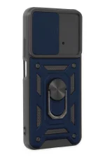 Newface Xiaomi Poco M4 Pro 4G Kılıf Pars Lens Yüzüklü Silikon - Lacivert - Görsel 2