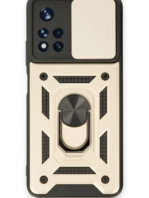 Newface Xiaomi Poco M4 Pro 5G Kılıf Pars Lens Yüzüklü Silikon - Gold