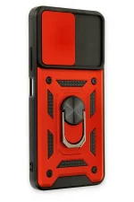 Newface Xiaomi Poco M4 Pro 5G Kılıf Pars Lens Yüzüklü Silikon - Kırmızı - Görsel 2