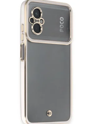 Newface Xiaomi Poco M5 Kılıf Liva Lens Silikon - Beyaz