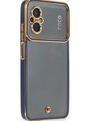 Newface Xiaomi Poco M5 Kılıf Liva Lens Silikon - Mavi