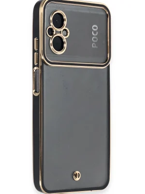 Newface Xiaomi Poco M5 Kılıf Liva Lens Silikon - Siyah