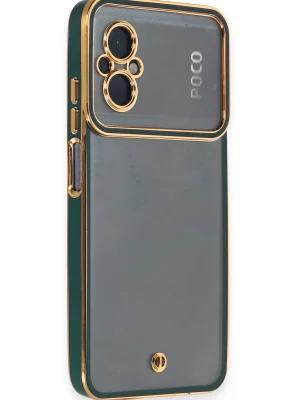 Newface Xiaomi Poco M5 Kılıf Liva Lens Silikon - Yeşil