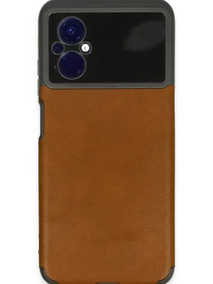 Newface Xiaomi Poco M5 Kılıf Loop Deri Silikon - Kahverengi