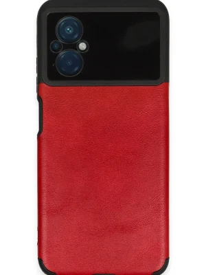 Newface Xiaomi Poco M5 Kılıf Loop Deri Silikon - Kırmızı