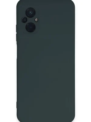 Newface Xiaomi Poco M5 Kılıf Nano içi Kadife Silikon - Koyu Yeşil