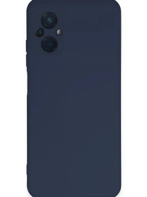 Newface Xiaomi Poco M5 Kılıf Nano içi Kadife Silikon - Lacivert