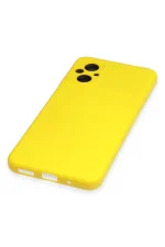 Newface Xiaomi Poco M5 Kılıf Nano içi Kadife Silikon - Sarı - Görsel 4