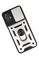 Newface Xiaomi Poco M5 Kılıf Pars Lens Yüzüklü Silikon - Gümüş - Görsel 3