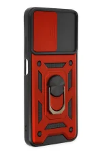 Newface Xiaomi Poco M5 Kılıf Pars Lens Yüzüklü Silikon - Kırmızı - Görsel 2