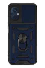 Newface Xiaomi Poco M5 Kılıf Pars Lens Yüzüklü Silikon - Lacivert