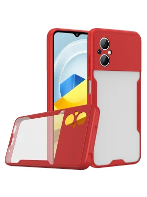 Newface Xiaomi Poco M5 Kılıf Platin Silikon - Kırmızı