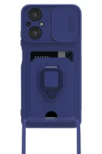 Newface Xiaomi Poco M5 Kılıf Zuma Kartvizitli Yüzüklü Silikon - Lacivert - Görsel 2